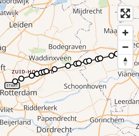 Vlucht Traumahelikopter PH-HVB van Rotterdam The Hague Airport naar Utrecht op donderdag 21 november 2024 20:08