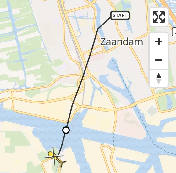 Vlucht Traumahelikopter PH-LLN van Zaandam naar Amsterdam Heliport op donderdag 21 november 2024 20:21