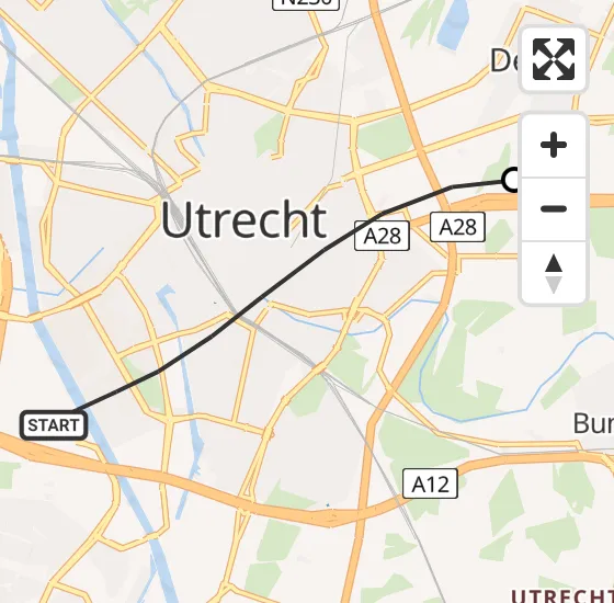 Vlucht Traumahelikopter PH-HVB van Utrecht naar Universitair Medisch Centrum Utrecht op donderdag 21 november 2024 20:45