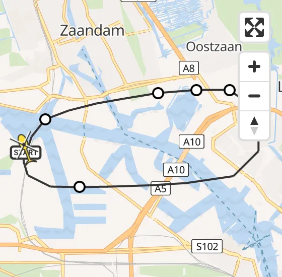 Vlucht Traumahelikopter PH-LLN van Amsterdam Heliport naar Amsterdam Heliport op donderdag 21 november 2024 22:39