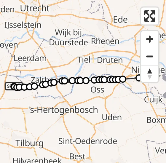 Vlucht Traumahelikopter PH-MAA van Uitwijk naar Radboud Universitair Medisch Centrum op vrijdag 22 november 2024 11:58