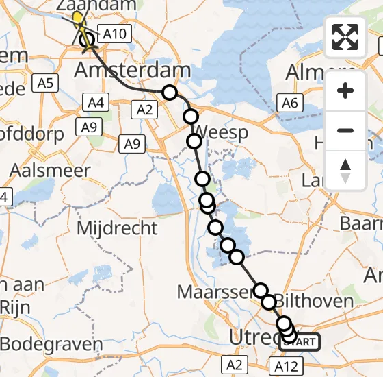 Vlucht Traumahelikopter PH-LLN van Universitair Medisch Centrum Utrecht naar Amsterdam Heliport op vrijdag 22 november 2024 13:30