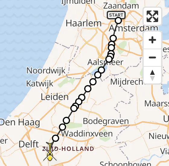 Vlucht Traumahelikopter PH-LLN van Amsterdam Heliport naar Berkel en Rodenrijs op vrijdag 22 november 2024 14:35