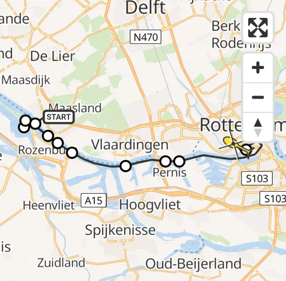 Vlucht Traumahelikopter PH-HVB van Maassluis naar Erasmus MC op vrijdag 22 november 2024 14:43