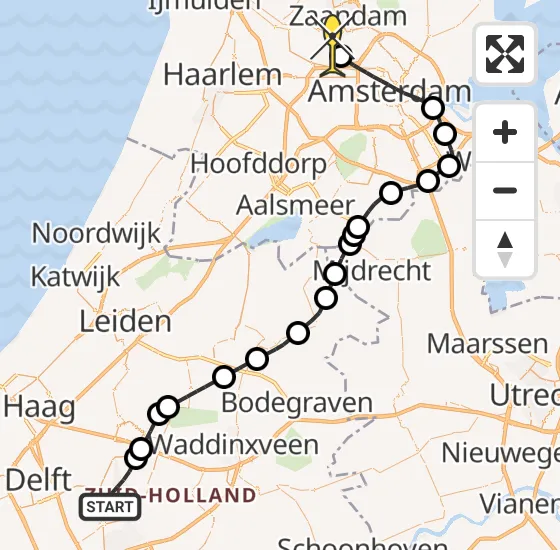 Vlucht Traumahelikopter PH-LLN van Berkel en Rodenrijs naar Amsterdam Heliport op vrijdag 22 november 2024 15:26