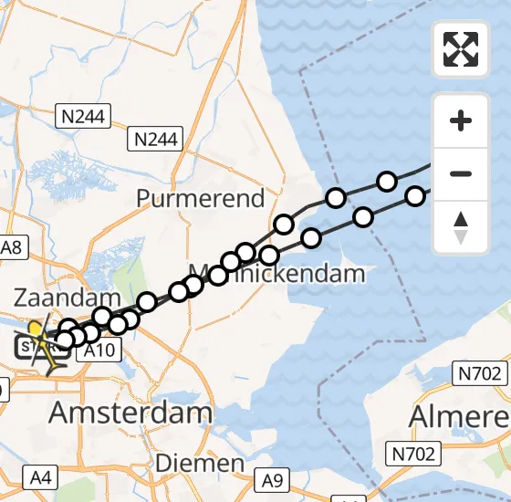 Vlucht Traumahelikopter PH-LLN van Amsterdam Heliport naar Amsterdam Heliport op vrijdag 22 november 2024 17:32