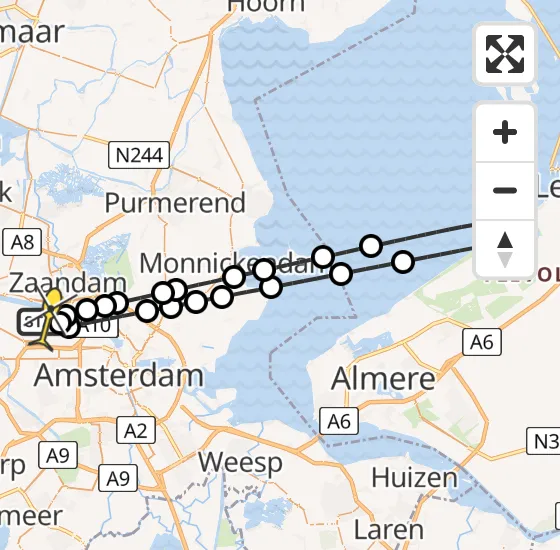 Vlucht Traumahelikopter PH-LLN van Amsterdam Heliport naar Amsterdam Heliport op vrijdag 22 november 2024 18:50