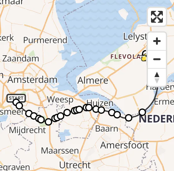 Vlucht Politiehelikopter PH-PXC van Schiphol naar Lelystad Airport op vrijdag 22 november 2024 19:06