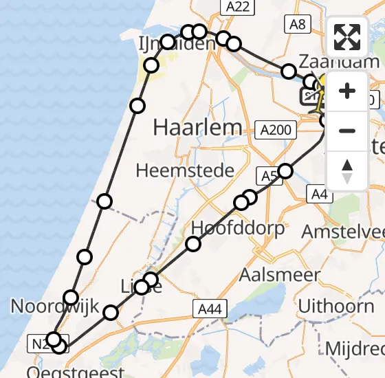 Vlucht Traumahelikopter PH-LLN van Amsterdam Heliport naar Amsterdam Heliport op vrijdag 22 november 2024 20:03