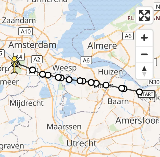 Vlucht Politiehelikopter PH-PXC van Nijkerk naar Schiphol op vrijdag 22 november 2024 20:43