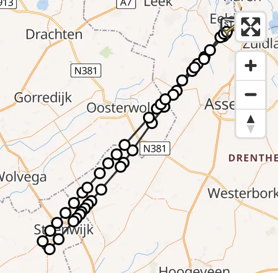 Vlucht Traumahelikopter PH-TTR van Groningen Airport Eelde naar Groningen Airport Eelde op vrijdag 22 november 2024 23:52