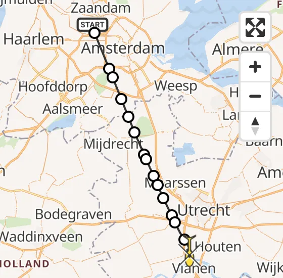 Vlucht Traumahelikopter PH-LLN van Amsterdam Heliport naar Nieuwegein op zaterdag 23 november 2024 6:38