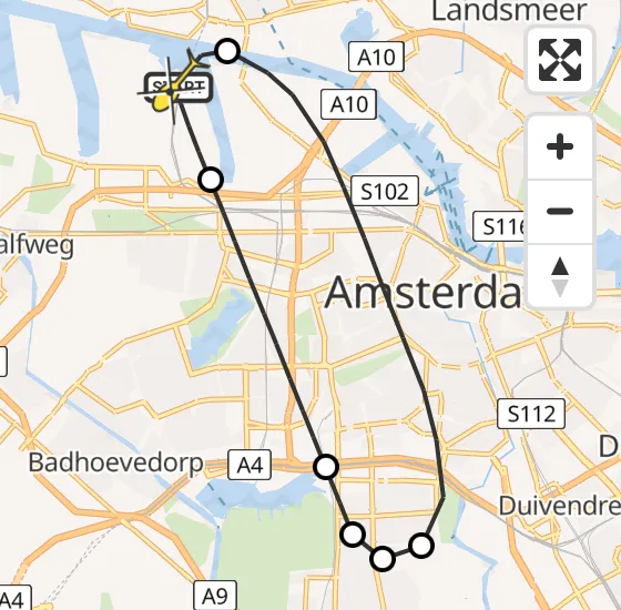 Vlucht Traumahelikopter PH-LLN van Amsterdam Heliport naar Amsterdam Heliport op zaterdag 23 november 2024 13:26