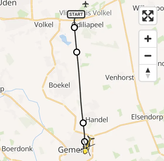 Vlucht Traumahelikopter PH-MAA van Vliegbasis Volkel naar Gemert op zaterdag 23 november 2024 14:11