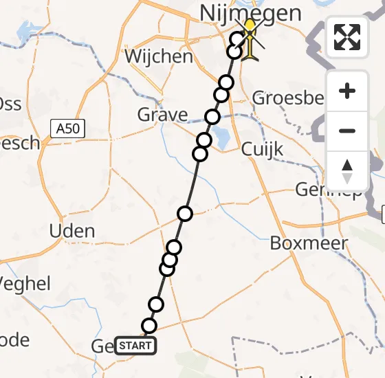 Vlucht Traumahelikopter PH-MAA van Gemert naar Radboud Universitair Medisch Centrum op zaterdag 23 november 2024 14:48