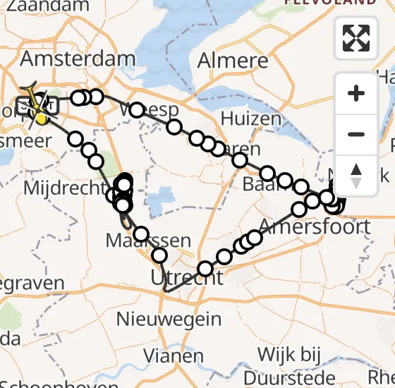 Vlucht Politiehelikopter PH-PXF van Schiphol naar Schiphol op zaterdag 23 november 2024 15:09