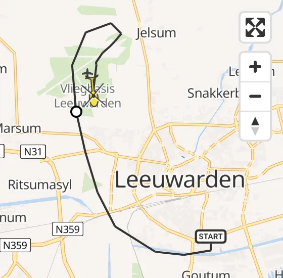 Vlucht Ambulancehelikopter PH-HOW van Leeuwarden naar Vliegbasis Leeuwarden op zaterdag 23 november 2024 15:15