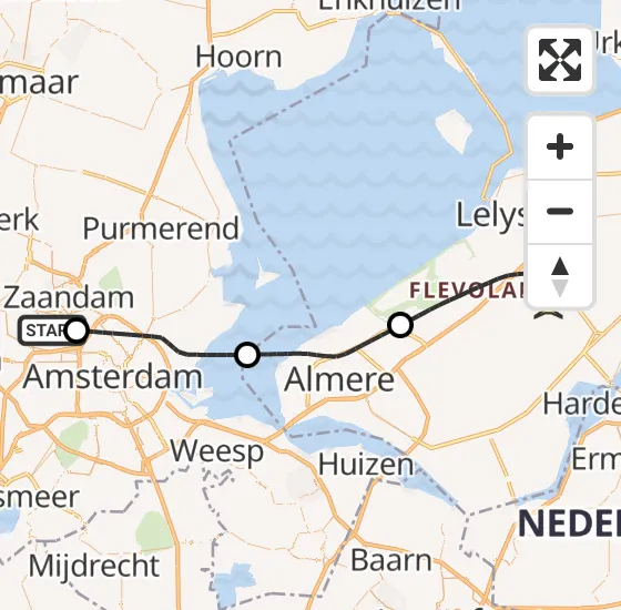 Vlucht Traumahelikopter PH-UMC van Amsterdam Heliport naar Lelystad Airport op zaterdag 23 november 2024 16:00