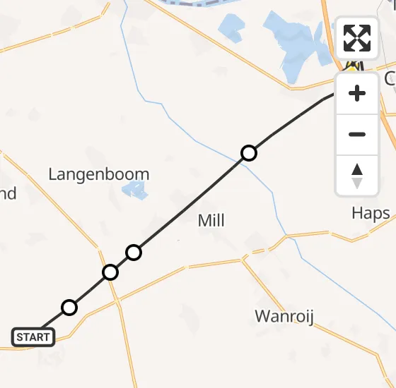 Vlucht Traumahelikopter PH-MAA van Vliegbasis Volkel naar Cuijk op zaterdag 23 november 2024 16:15