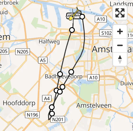 Vlucht Traumahelikopter PH-LLN van Amsterdam Heliport naar Amsterdam Heliport op zaterdag 23 november 2024 19:03