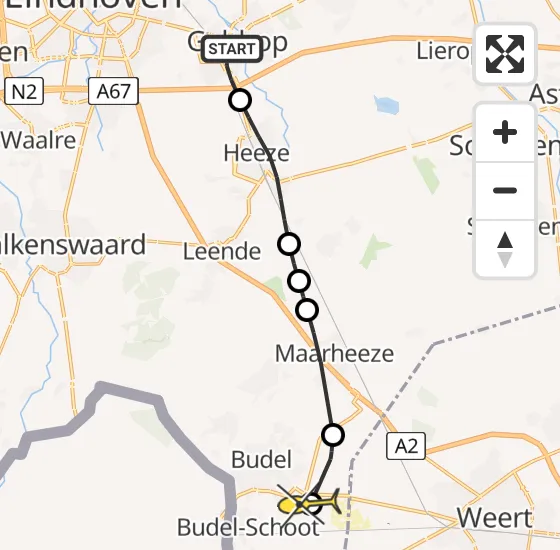 Vlucht Traumahelikopter PH-MAA van Geldrop naar Kempen Airport op zondag 24 november 2024 10:02