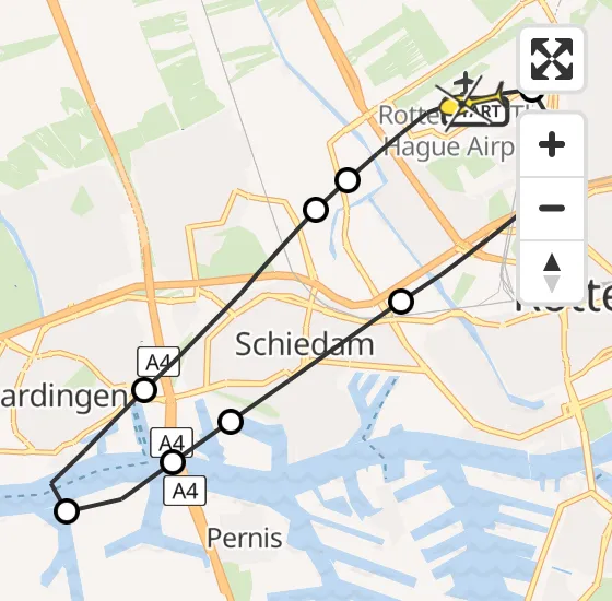 Vlucht Traumahelikopter PH-HVB van Rotterdam The Hague Airport naar Rotterdam The Hague Airport op zondag 24 november 2024 11:38