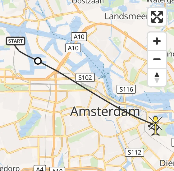 Vlucht Traumahelikopter PH-LLN van Amsterdam Heliport naar Amsterdam op zondag 24 november 2024 13:00