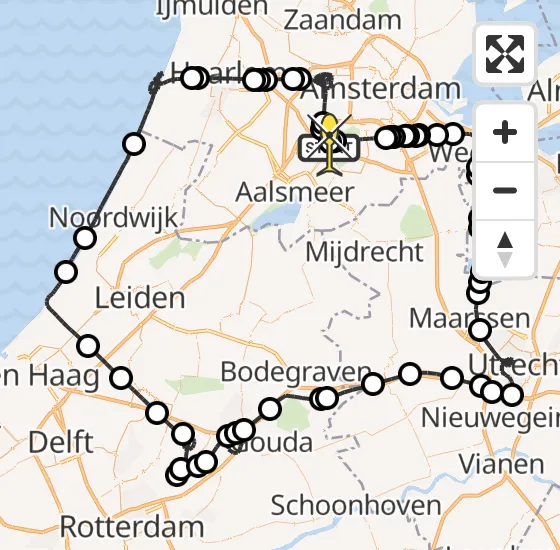 Vlucht Politiehelikopter PH-PXF van Schiphol naar Schiphol op zondag 24 november 2024 14:48