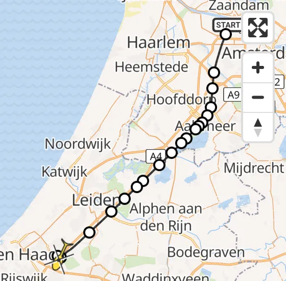 Vlucht Traumahelikopter PH-LLN van Amsterdam Heliport naar Leidschendam op zondag 24 november 2024 16:59