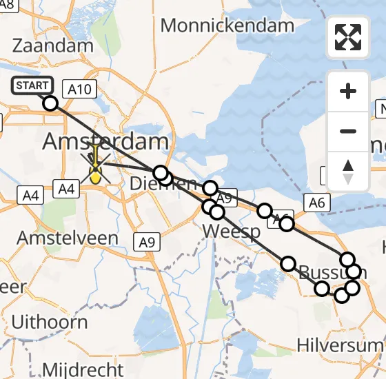 Vlucht Traumahelikopter PH-LLN van Amsterdam Heliport naar Amsterdam op zondag 24 november 2024 19:21