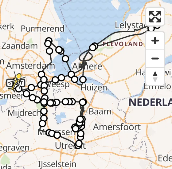 Vlucht Politiehelikopter PH-PXX van Schiphol naar Schiphol op zondag 24 november 2024 19:51