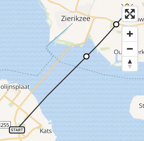 Vlucht Traumahelikopter PH-HVB van Kats naar Nieuwerkerk op maandag 25 november 2024 11:38