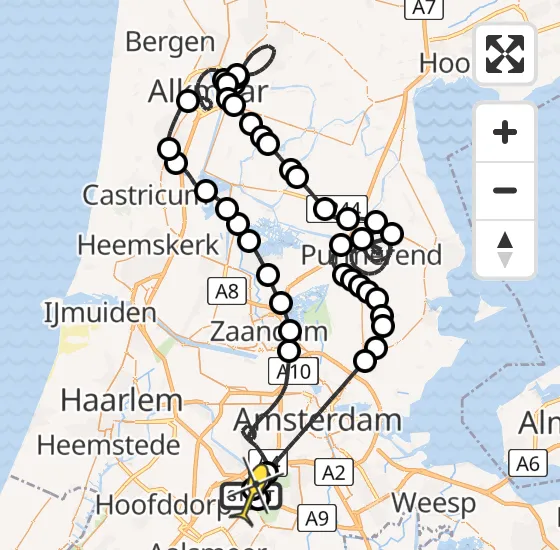 Vlucht Politiehelikopter PH-PXF van Schiphol naar Schiphol op maandag 25 november 2024 12:21