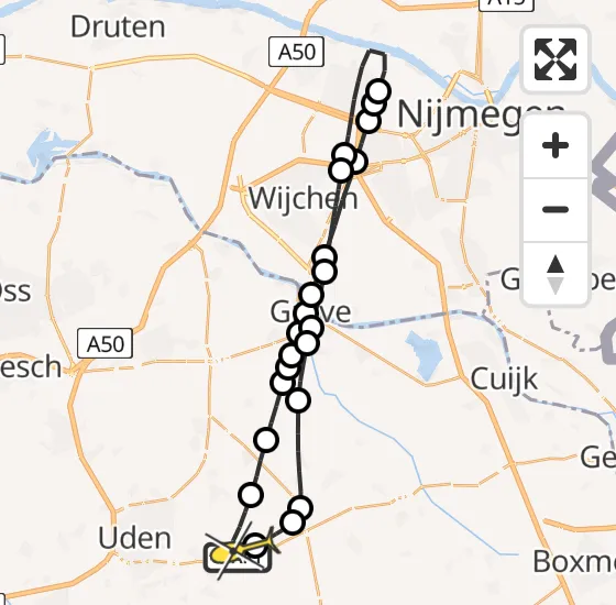 Vlucht Traumahelikopter PH-MAA van Vliegbasis Volkel naar Vliegbasis Volkel op maandag 25 november 2024 13:37