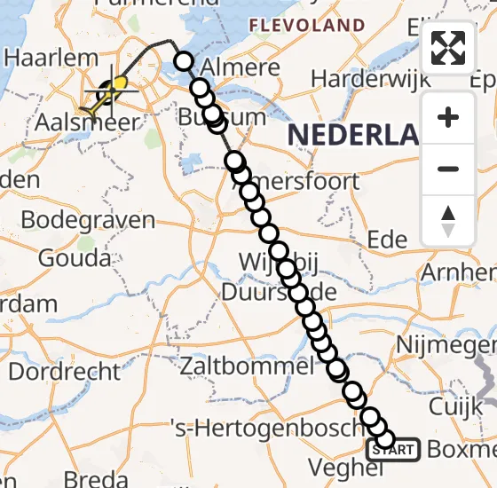 Vlucht Politiehelikopter PH-PXD van Vliegbasis Volkel naar Schiphol op maandag 25 november 2024 15:29