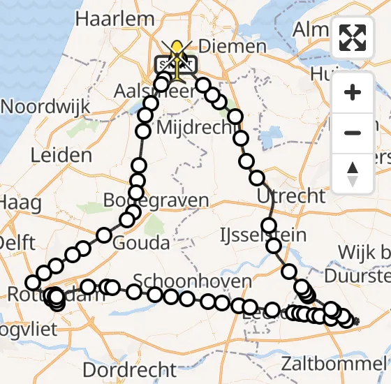 Vlucht Politiehelikopter PH-PXC van Schiphol naar Schiphol op maandag 25 november 2024 16:12