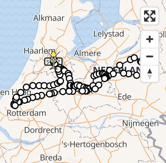 Vlucht Politiehelikopter PH-PXX van Schiphol naar Schiphol op maandag 25 november 2024 20:28