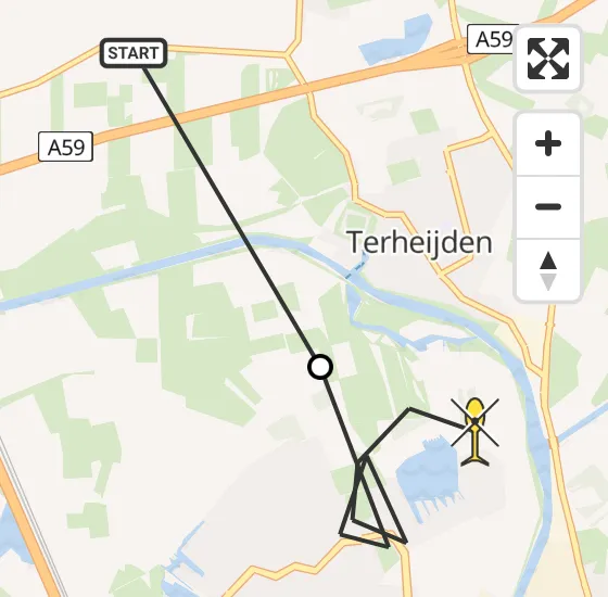 Vlucht Traumahelikopter PH-HVB van Terheijden naar Breda op maandag 25 november 2024 23:59