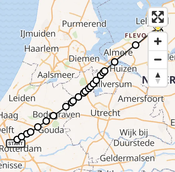 Vlucht Traumahelikopter PH-HVB van Rotterdam The Hague Airport naar Lelystad Airport op dinsdag 26 november 2024 3:57