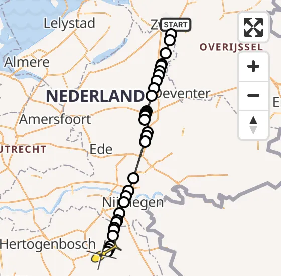 Vlucht Traumahelikopter PH-MAA van Zwolle naar Vliegbasis Volkel op dinsdag 26 november 2024 4:12