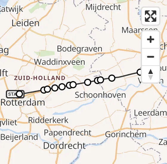 Vlucht Traumahelikopter PH-UMC van Rotterdam The Hague Airport naar Nieuwegein op dinsdag 26 november 2024 7:43