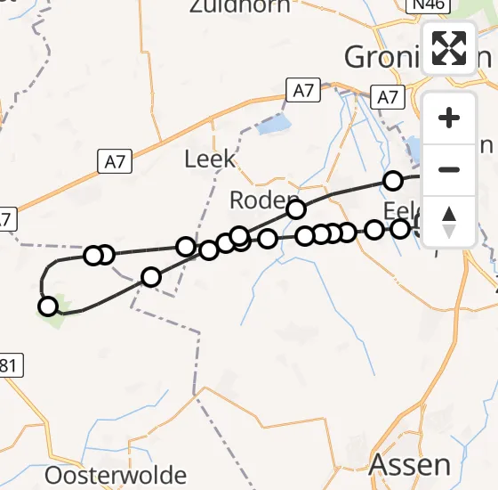 Vlucht Traumahelikopter PH-TTR van Groningen Airport Eelde naar Groningen Airport Eelde op dinsdag 26 november 2024 7:48