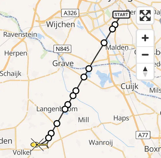 Vlucht Traumahelikopter PH-MAA van Radboud Universitair Medisch Centrum naar Vliegbasis Volkel op dinsdag 26 november 2024 8:53