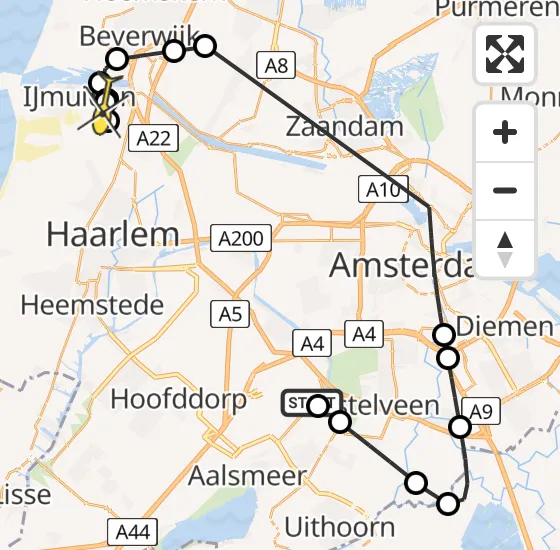 Vlucht Politiehelikopter PH-PXZ van Schiphol naar IJmuiden op dinsdag 26 november 2024 10:16