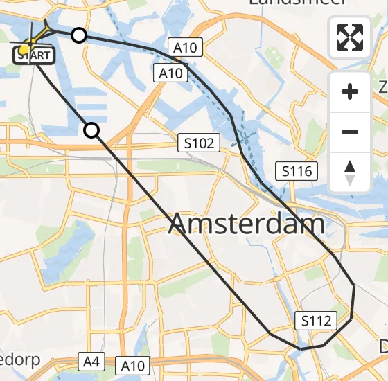 Vlucht Traumahelikopter PH-LLN van Amsterdam Heliport naar Amsterdam Heliport op dinsdag 26 november 2024 10:34