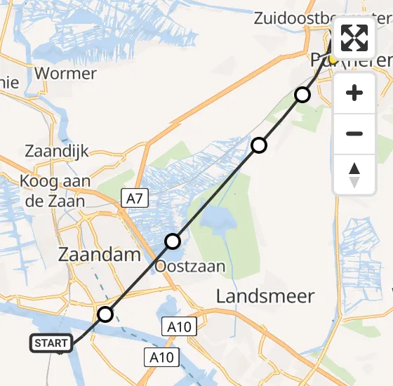 Vlucht Traumahelikopter PH-LLN van Amsterdam Heliport naar Purmerend op dinsdag 26 november 2024 11:00