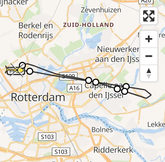 Vlucht Traumahelikopter PH-UMC van Rotterdam The Hague Airport naar Rotterdam The Hague Airport op dinsdag 26 november 2024 13:14