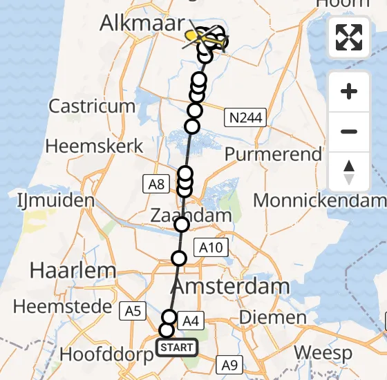 Vlucht Politiehelikopter PH-PXD van Schiphol naar Oterleek op dinsdag 26 november 2024 14:37