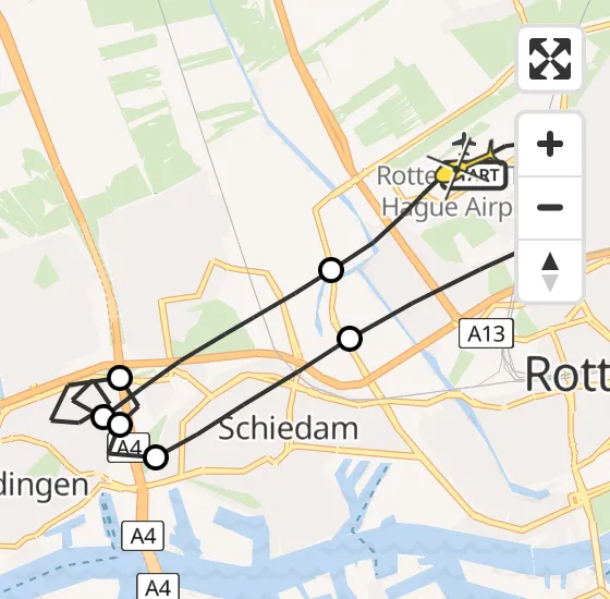 Vlucht Traumahelikopter PH-UMC van Rotterdam The Hague Airport naar Rotterdam The Hague Airport op dinsdag 26 november 2024 15:15