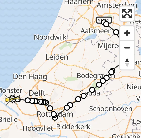 Vlucht Politiehelikopter PH-PXC van Schiphol naar 's-Gravenzande op dinsdag 26 november 2024 16:16